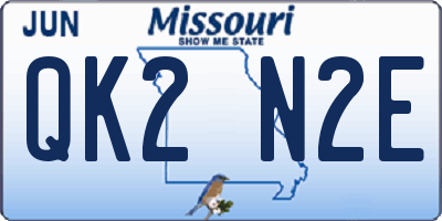 MO license plate QK2N2E