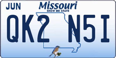 MO license plate QK2N5I