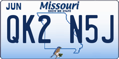 MO license plate QK2N5J