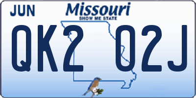 MO license plate QK2O2J
