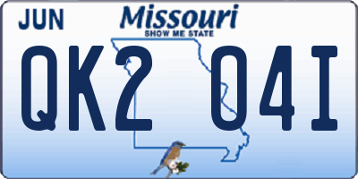 MO license plate QK2O4I