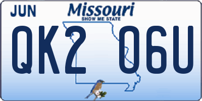 MO license plate QK2O6U