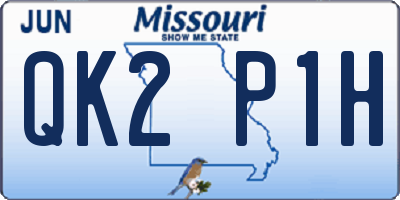 MO license plate QK2P1H