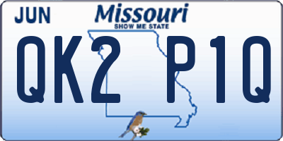 MO license plate QK2P1Q
