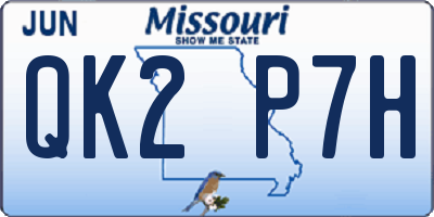 MO license plate QK2P7H