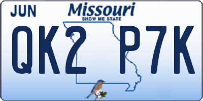 MO license plate QK2P7K