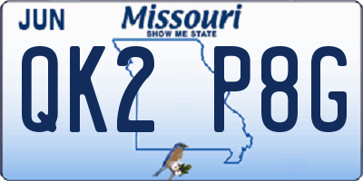 MO license plate QK2P8G