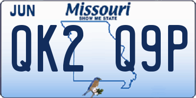 MO license plate QK2Q9P