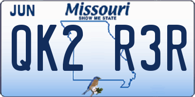 MO license plate QK2R3R