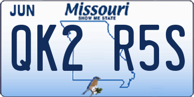 MO license plate QK2R5S