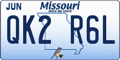 MO license plate QK2R6L