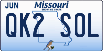 MO license plate QK2S0L