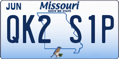 MO license plate QK2S1P