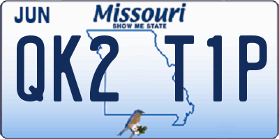 MO license plate QK2T1P