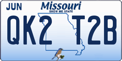 MO license plate QK2T2B