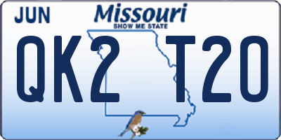 MO license plate QK2T2O