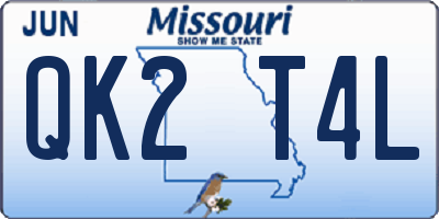 MO license plate QK2T4L