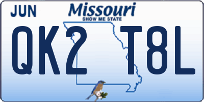 MO license plate QK2T8L