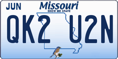 MO license plate QK2U2N