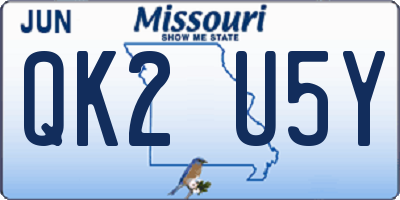 MO license plate QK2U5Y