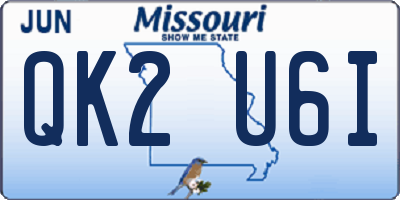 MO license plate QK2U6I