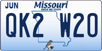 MO license plate QK2W2O