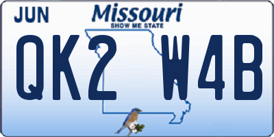 MO license plate QK2W4B