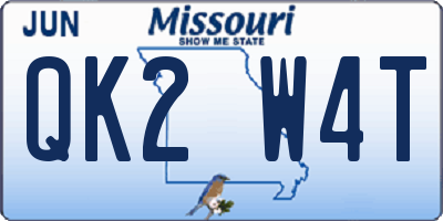 MO license plate QK2W4T