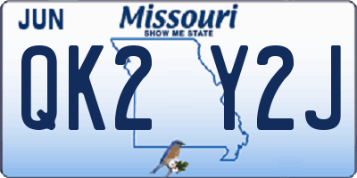 MO license plate QK2Y2J