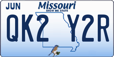 MO license plate QK2Y2R
