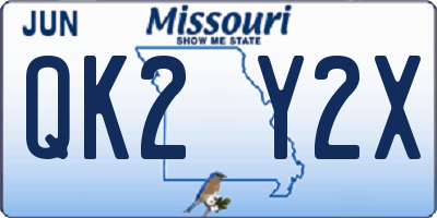 MO license plate QK2Y2X