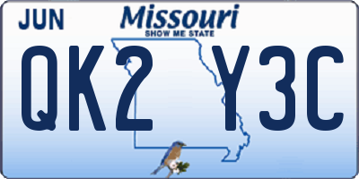 MO license plate QK2Y3C