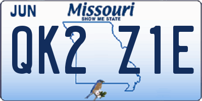 MO license plate QK2Z1E