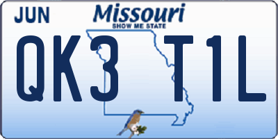 MO license plate QK3T1L