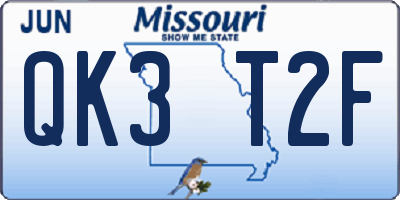 MO license plate QK3T2F