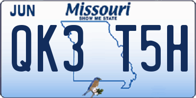 MO license plate QK3T5H