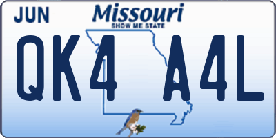 MO license plate QK4A4L