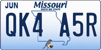 MO license plate QK4A5R