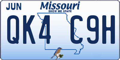 MO license plate QK4C9H