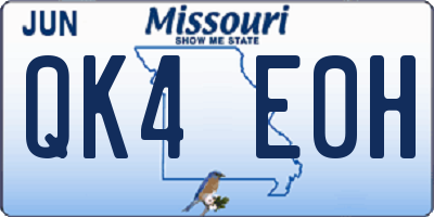 MO license plate QK4E0H