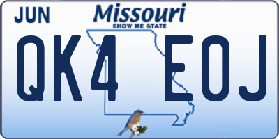 MO license plate QK4E0J
