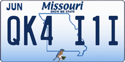 MO license plate QK4I1I