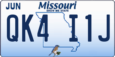 MO license plate QK4I1J