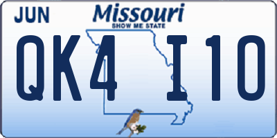 MO license plate QK4I1O