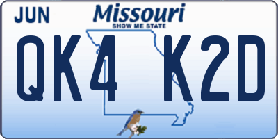 MO license plate QK4K2D