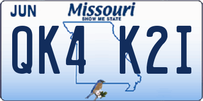 MO license plate QK4K2I