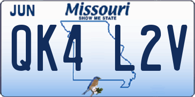 MO license plate QK4L2V