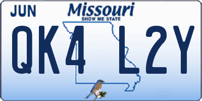 MO license plate QK4L2Y