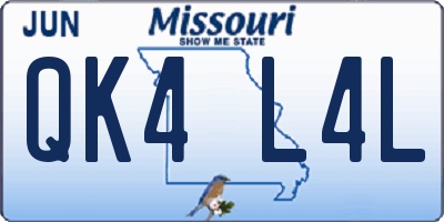 MO license plate QK4L4L