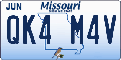 MO license plate QK4M4V
